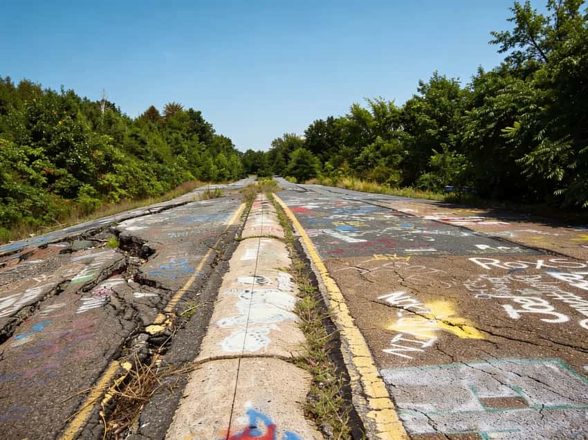 Moody sky over the Centralia cemeteries, highlighting the solitude of the abandoned town