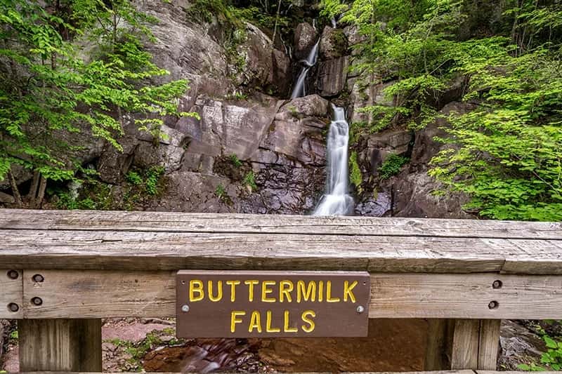 The multi-tiered Buttermilk Falls cascading down Kittatinny Ridge