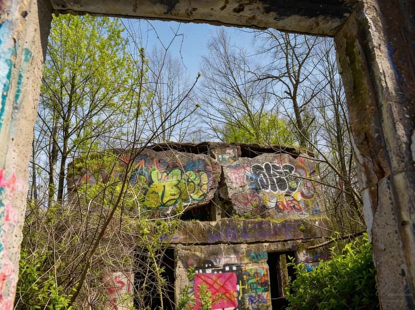 The crumbling concrete ruins of Concrete City in Nanticoke, Pennsylvania — 22 abandoned company-built duplex homes constructed in 1911