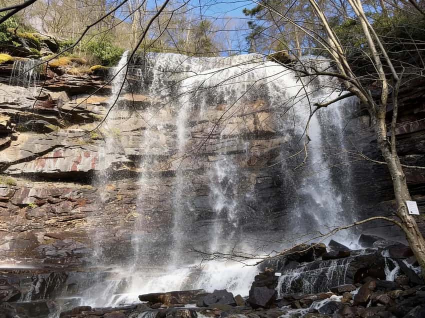 Glen Onoko Falls front view before permanent closure