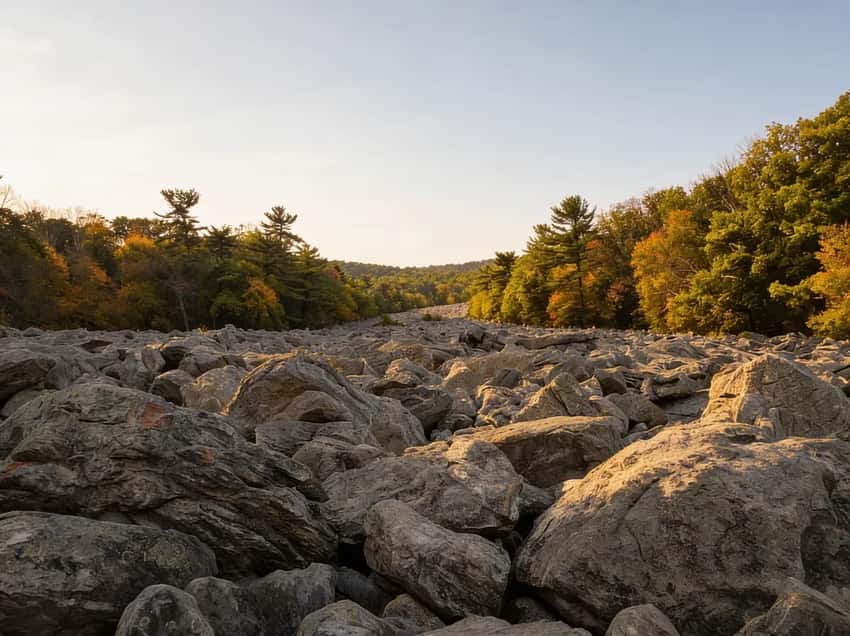 Blue quartzite rocks on the ridge between Pulpit Rock and The Pinnacle