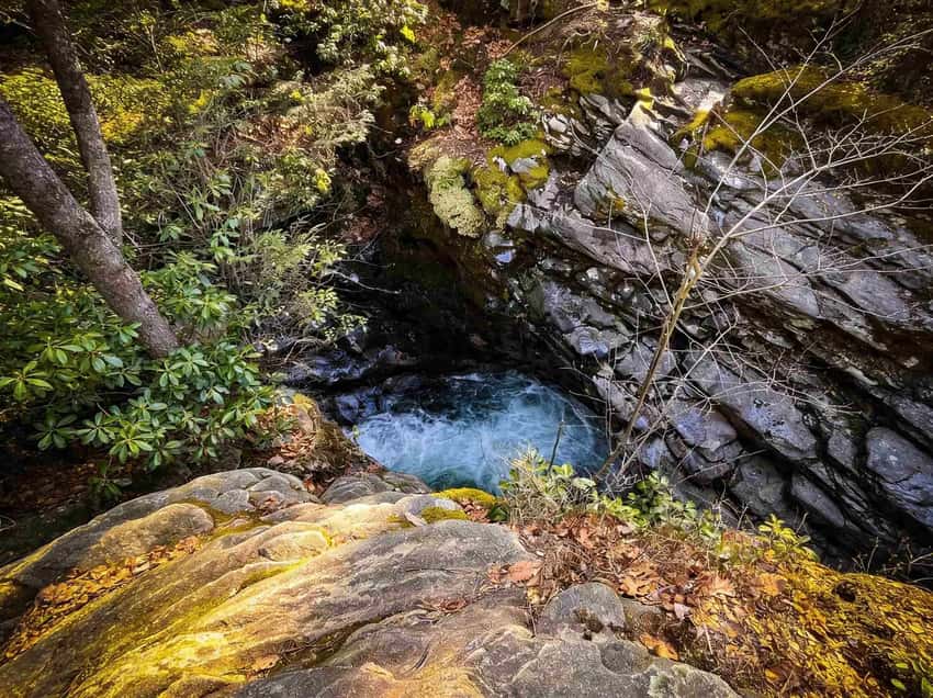 Glacial potholes and cascading waterfalls