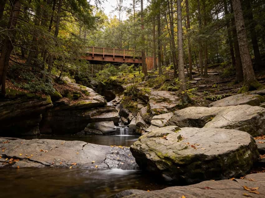 New footbridge over Wheelbarrow Run