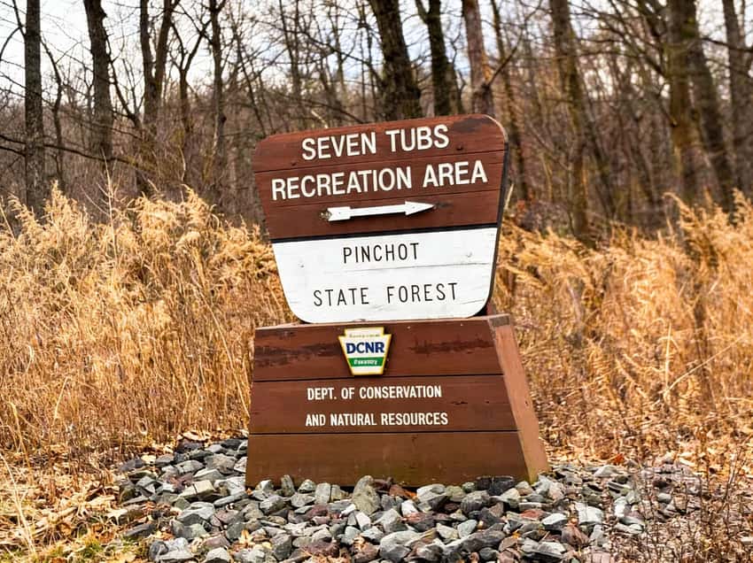 New entrance sign at Seven Tubs Nature Area